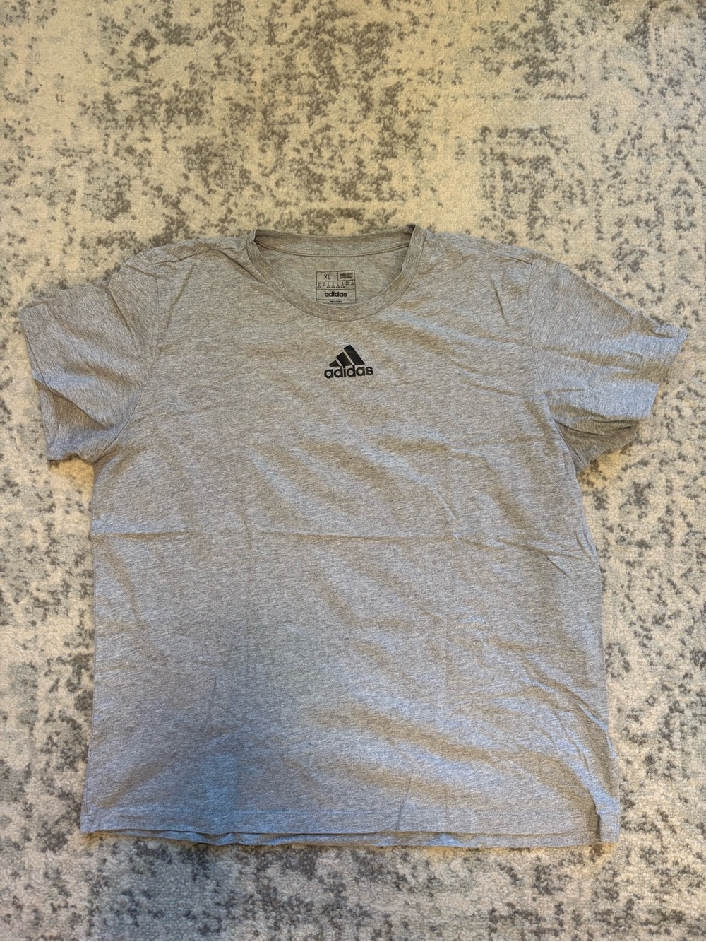 adidas Heather Gray Crew Neck Logo T-Shirt